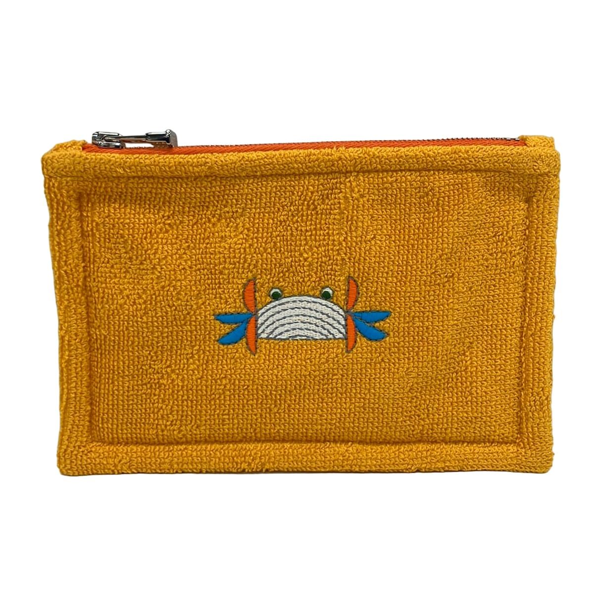 HERMES(エルメス) ポーチ新品同様 アニモー・ナッテ ミニ H104004M ソレイユ カニ/フラットポーチ コットン