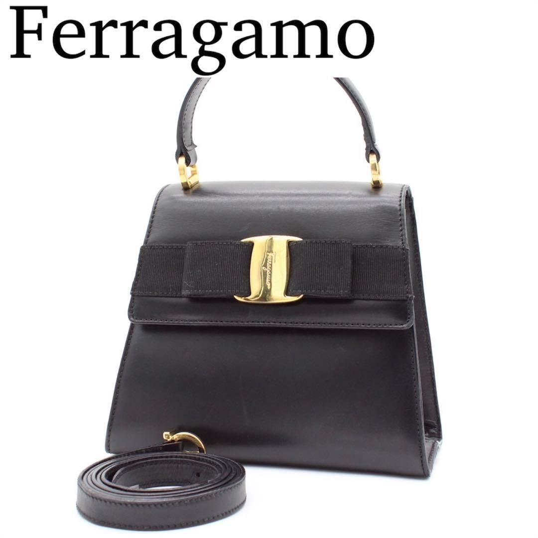 SalvatoreFerragamo ヴァラリボン トップハンドル ハンドバッグ