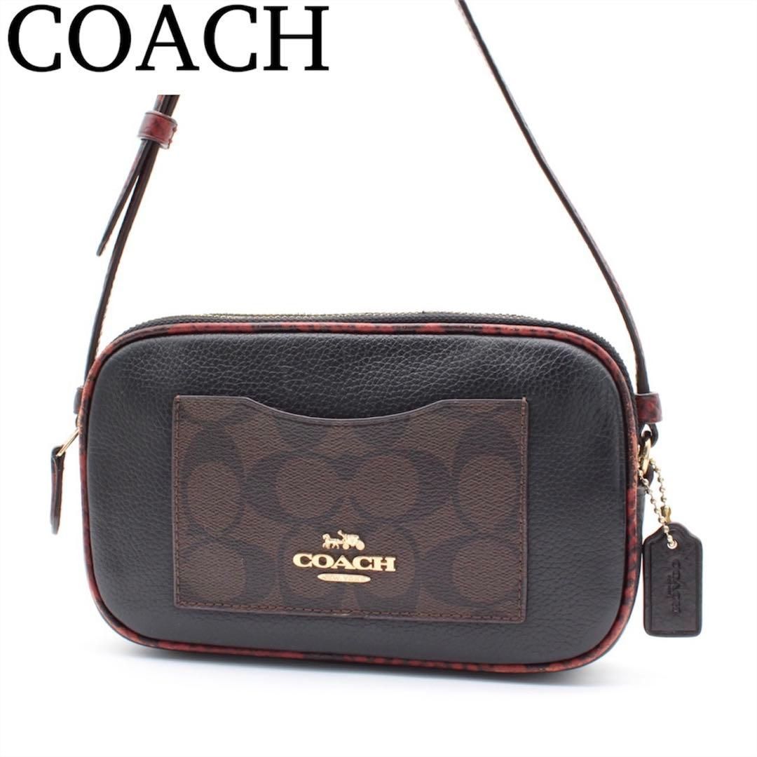 COACH シグネチャー ショルダーバッグ クロスボディ ミニバッグ ブラック