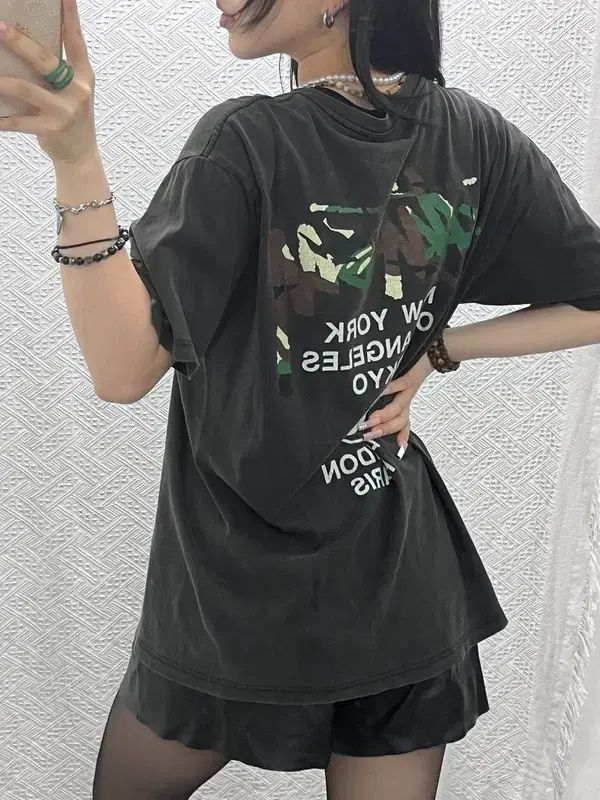 STUSSY WORLD TOUR ミリタリー カモフラージュ 半袖T L C12181