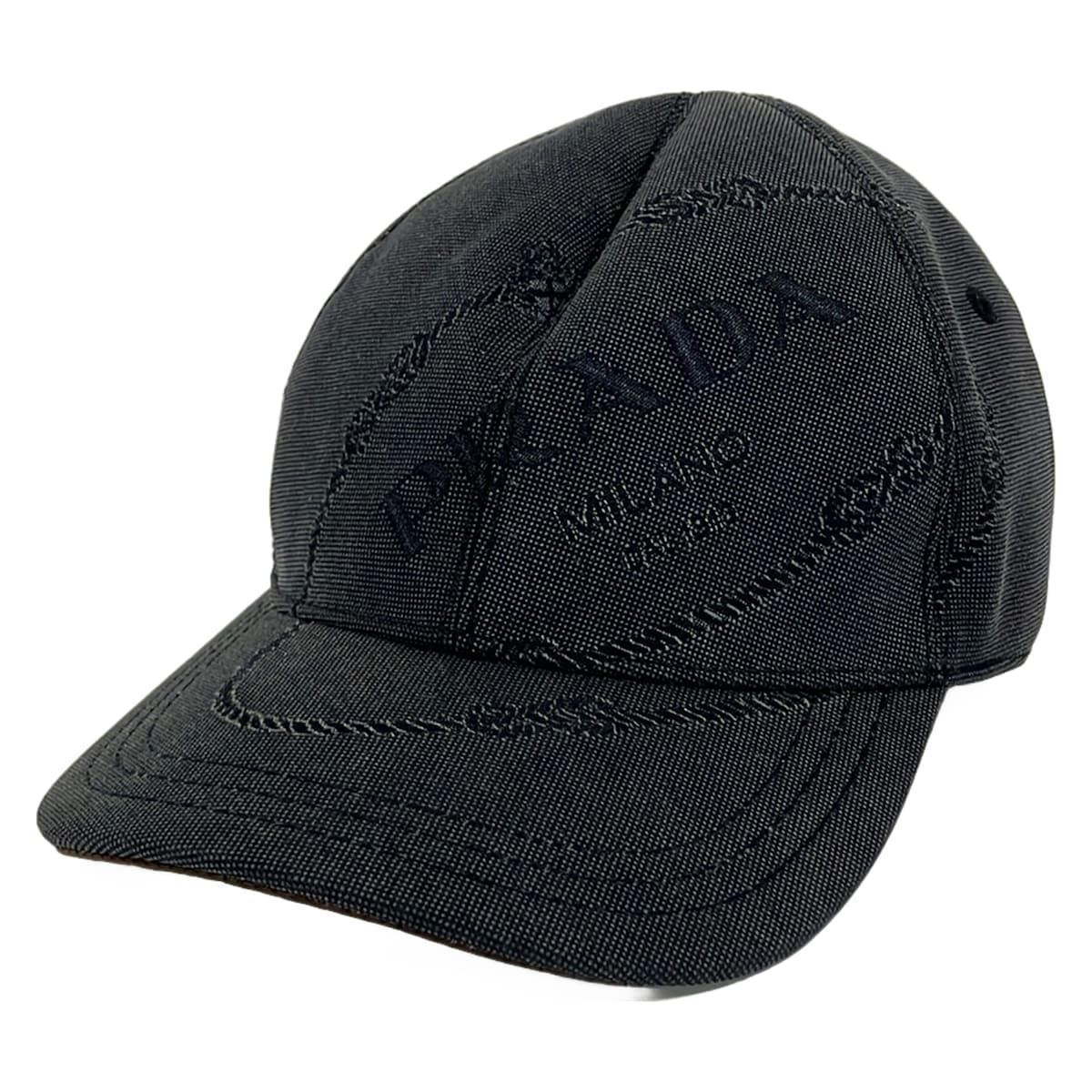 PRADA(プラダ) キャップ L - ダークグレー コットン、レザー