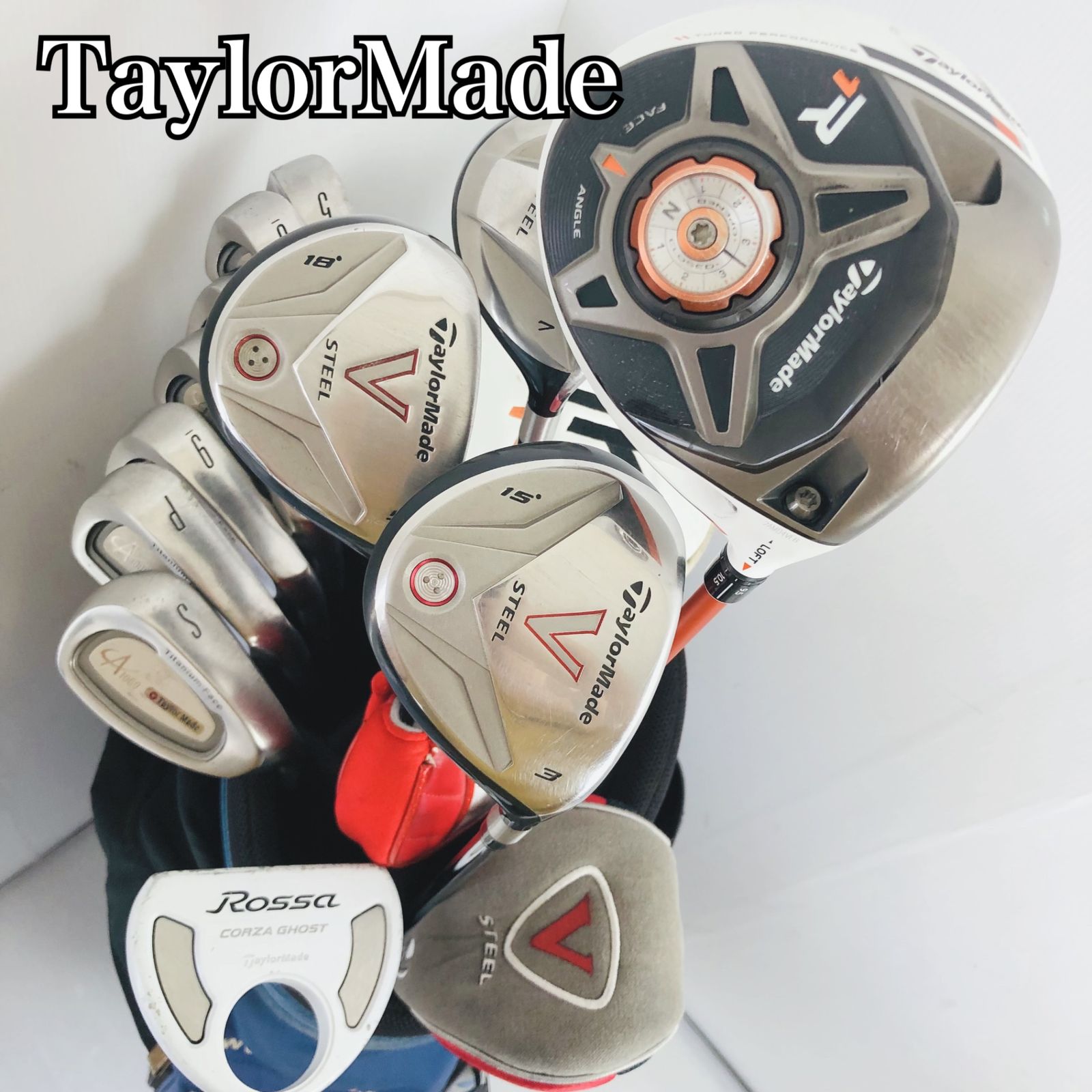 【保証付】TaylorMade テーラーメイド R1 V STEEL ゴルフクラブ フルセット ゴルフセット クラブセット メンズ 初心者 入門 右利き パター付 安価 85Y-77