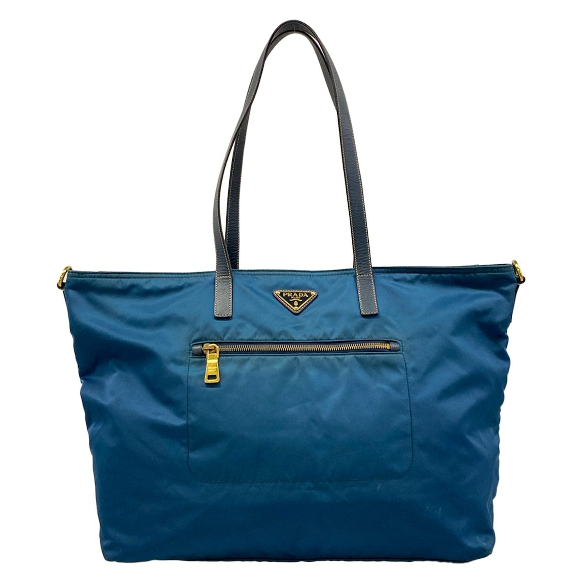 PRADA(プラダ) ショルダーバッグ - ネイビー×ブルー レザー