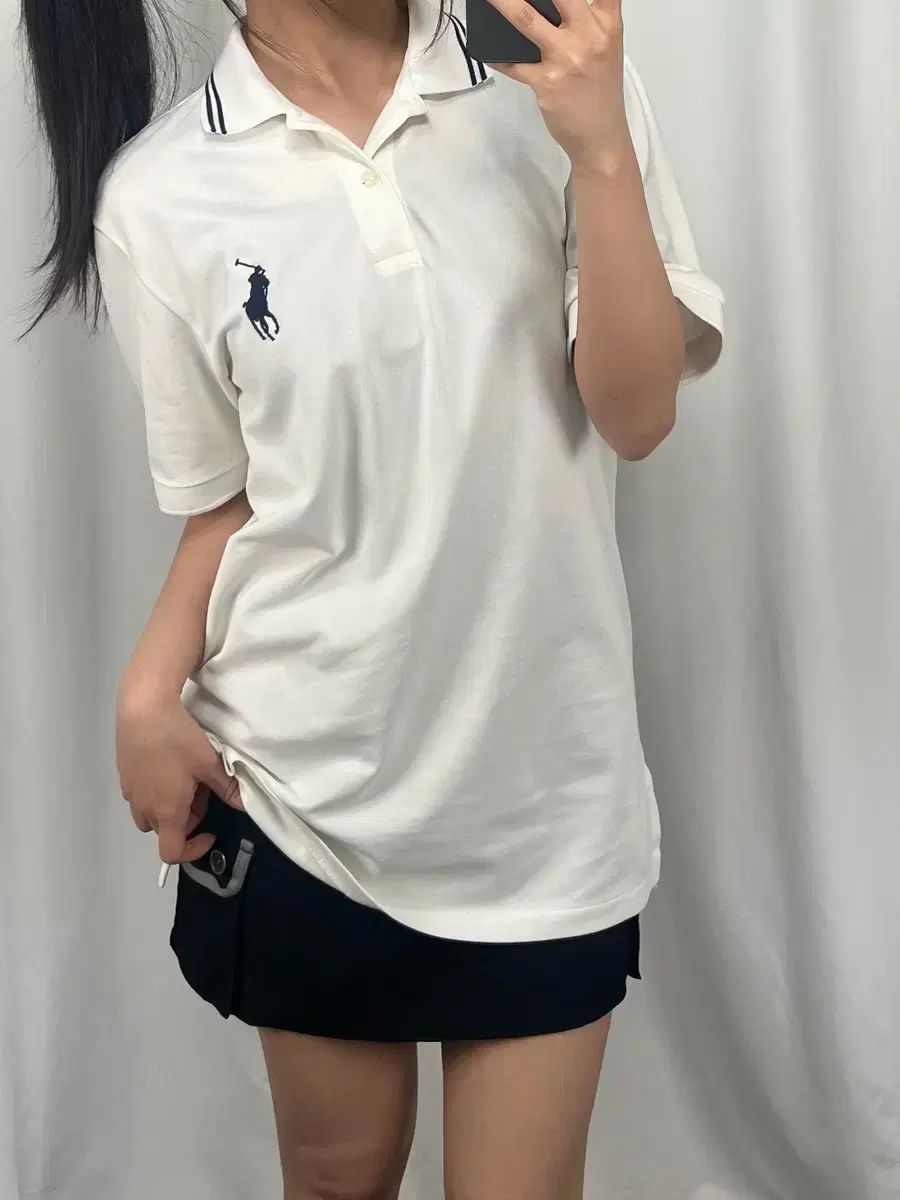 ポロ 白 半袖 カラーTシャツ