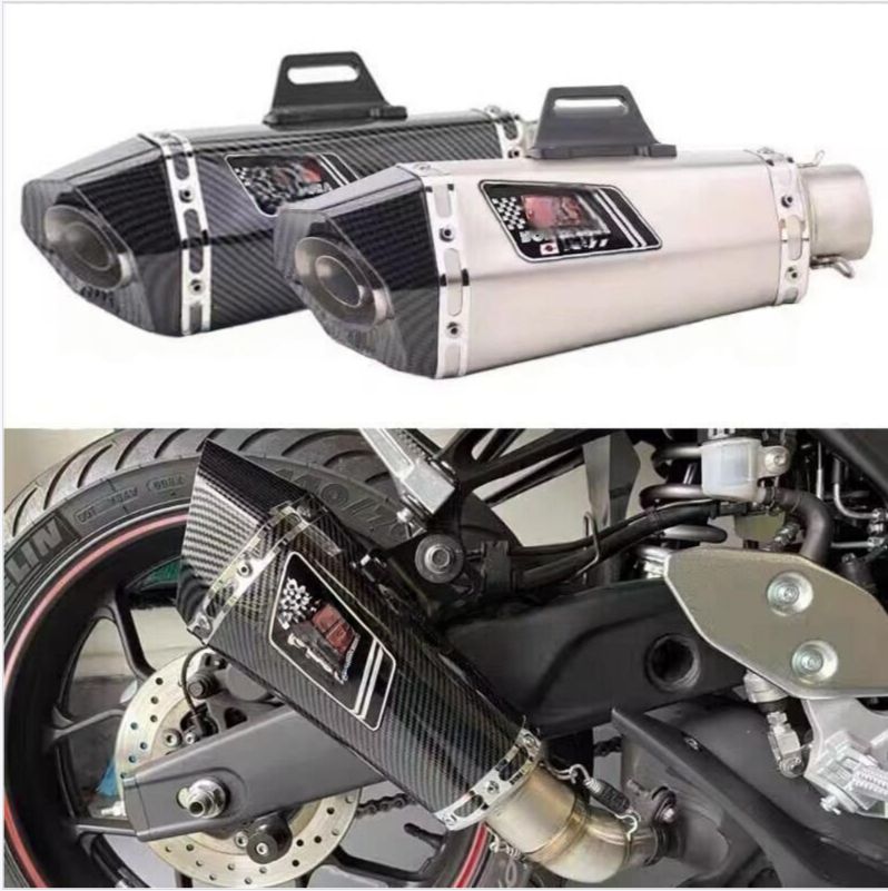 汎用サイレンサー ステンレス/50.8mm用 ヘキサゴン形状 ステンレスカラー ヨシムラ風 スリップオン