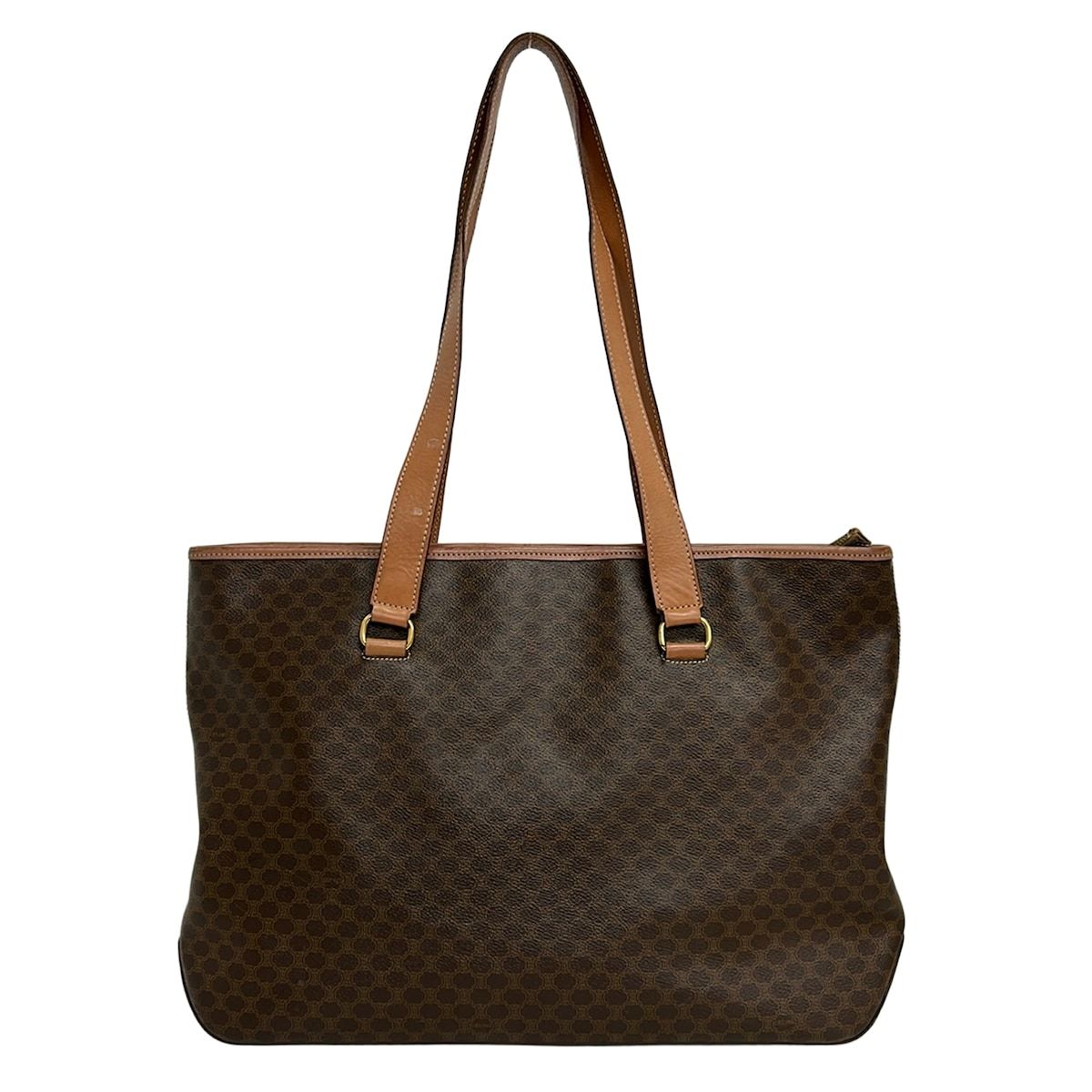 CELINE(セリーヌ) ショルダーバッグ マカダム柄 ダークブラウン×ライトブラウン×ブラウン レザー