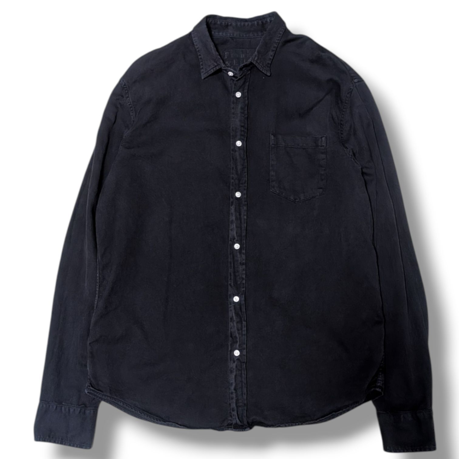 Frank & Eileen LUKE 24SS 現行 USA製 ブラック 長袖シャツ M 黒 製品染め フランクアンドアイリーン