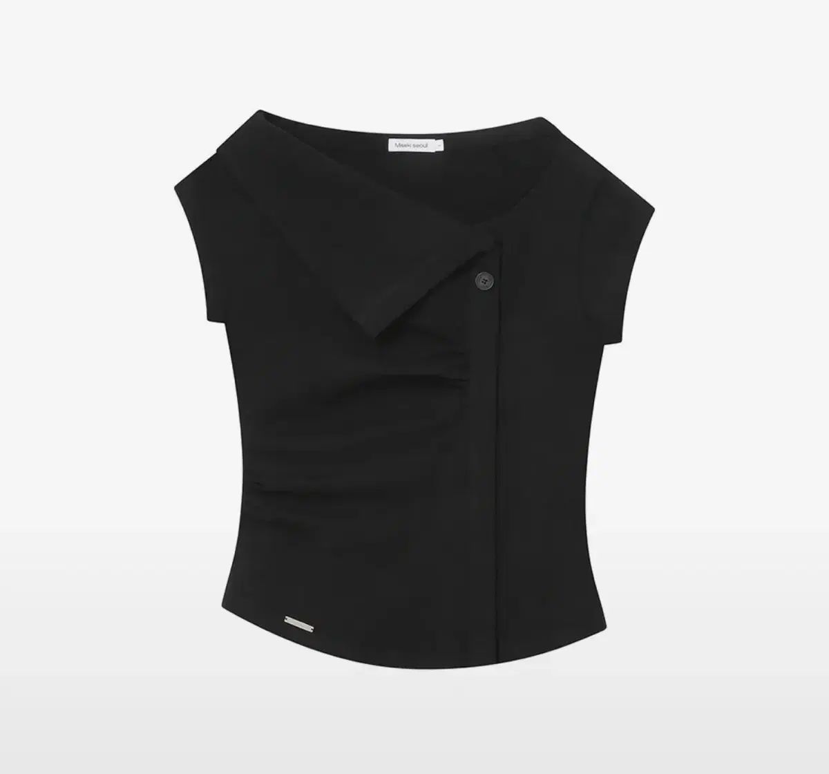 送料込み50 SEOUL ソウル folding シャーリング トップス 半袖T