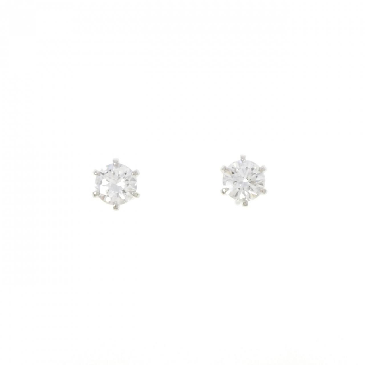 【リメイク】PT900/ST ダイヤモンド ピアス 0.407CT 0.416CT F VS1-2 VG-G