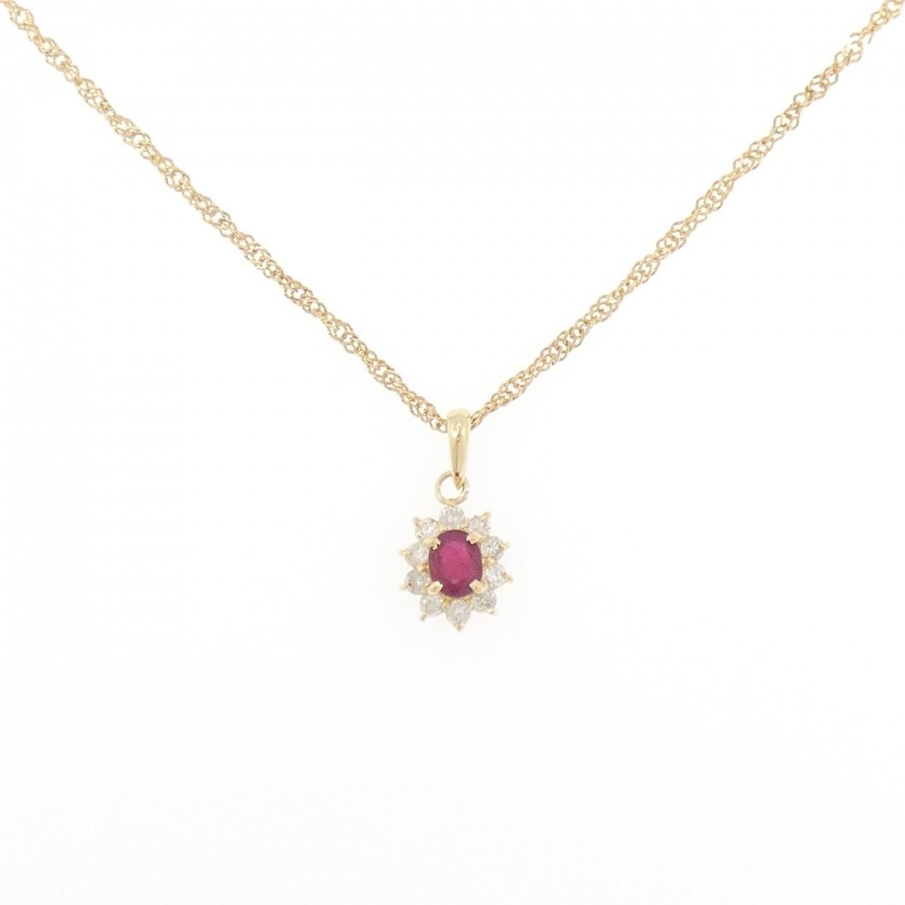 K18YG ルビー ネックレス 0.38CT