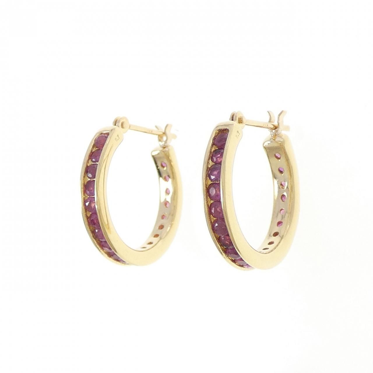 K18YG ルビー ピアス 1.4CT