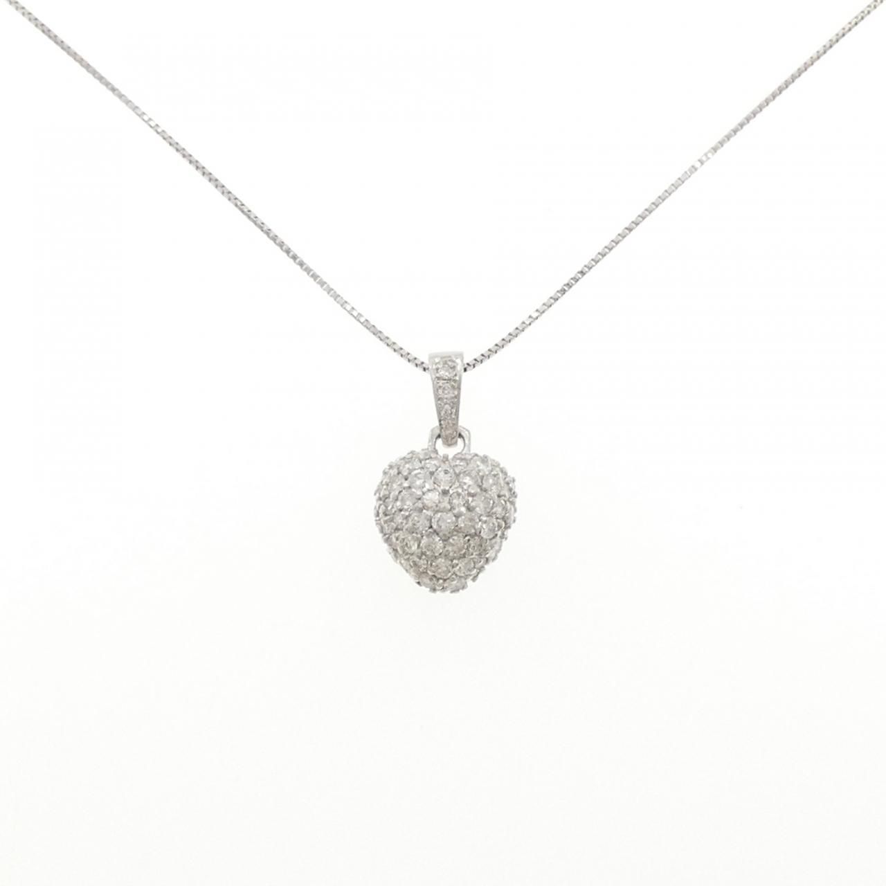 PT900/PT850 ハート ダイヤモンド ネックレス 0.98CT