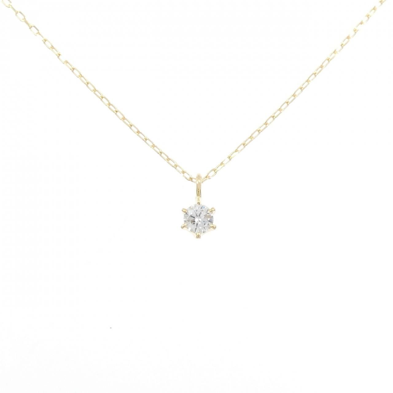 K18YG ソリティア ダイヤモンド ネックレス 0.20CT