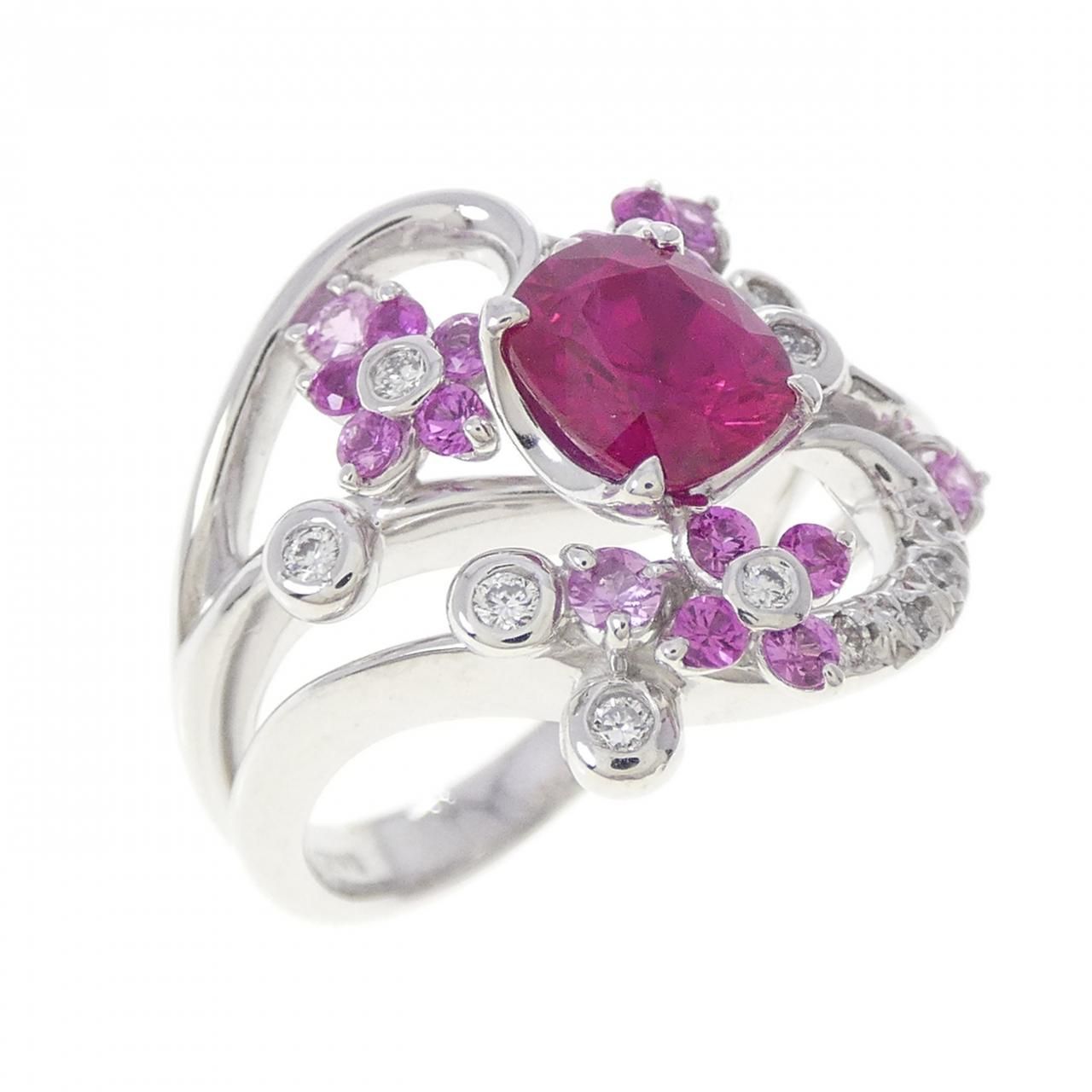 K18WG ルビー リング 1.29CT