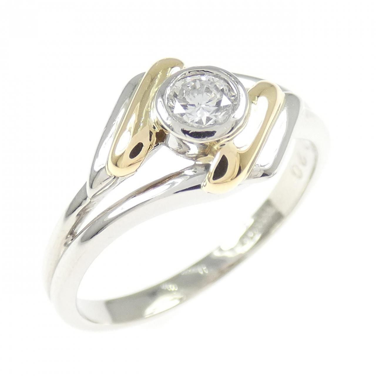 PT900/K18YG ダイヤモンド リング 0.20CT