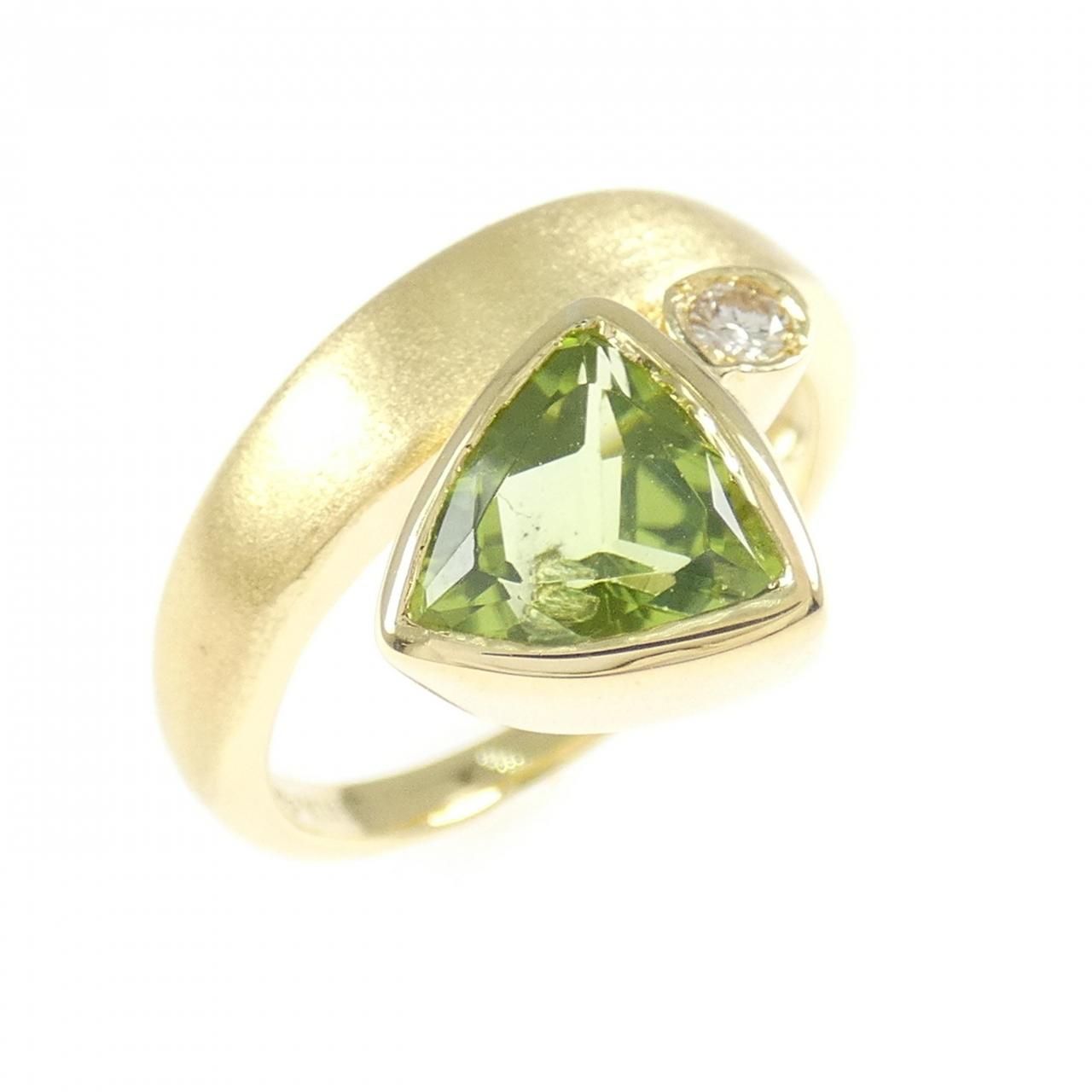 K18YG ペリドット リング 1.70CT