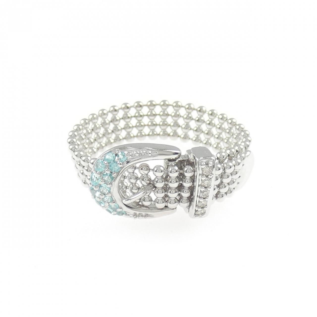 K18WG トルマリン リング 0.13CT