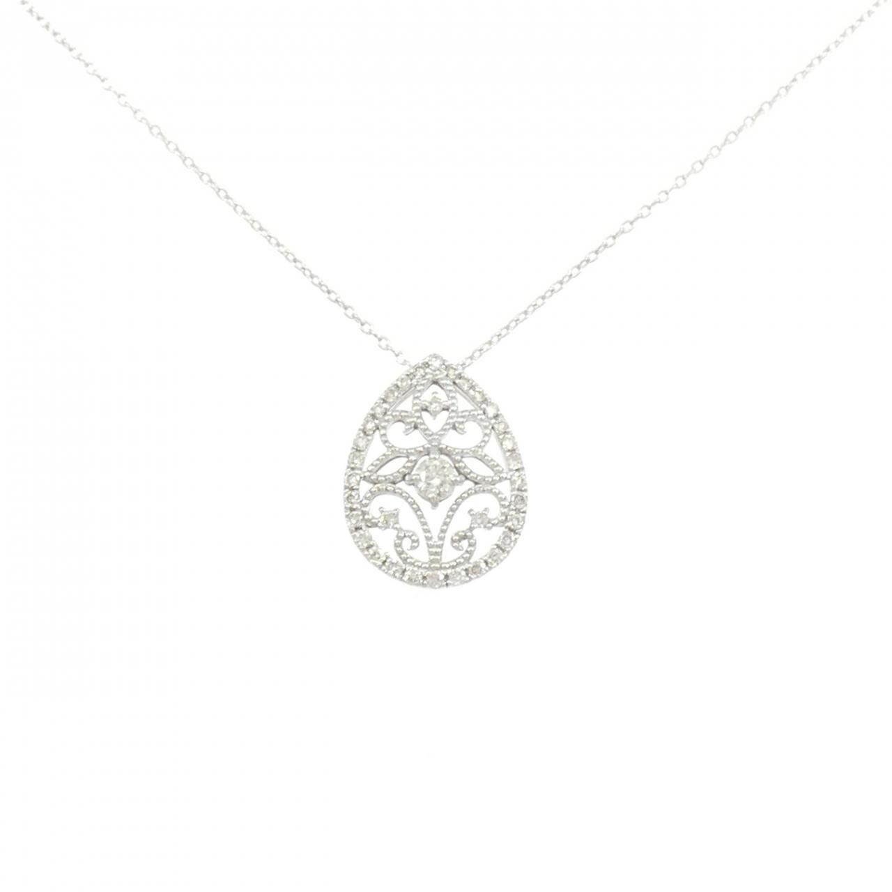 K18WG ダイヤモンド ネックレス 0.30CT