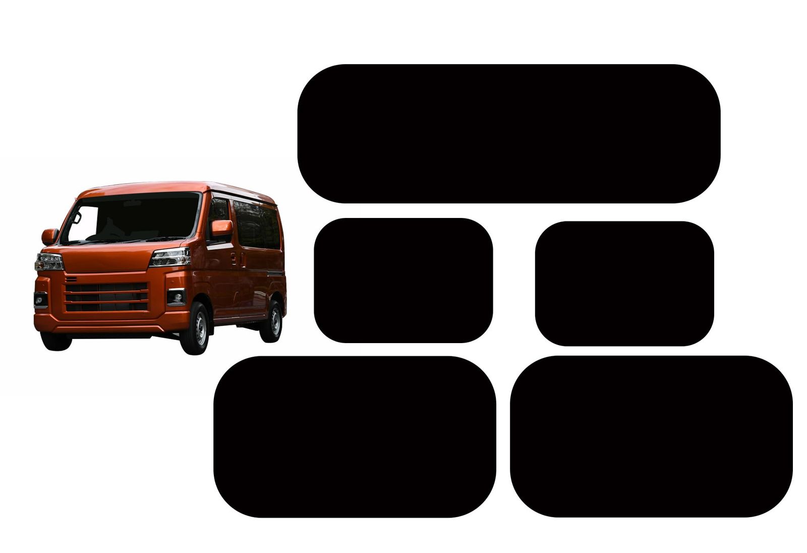 車用 カーテン ダイハツ ハイゼット カーゴ アトレー (S700V/S710V) 専用 ?力マグネットカーテン (5枚セット) 紫外線遮蔽率99% トヨタ ピクシスバン スバル サンバーバン兼用 完全遮光生地 取付簡単 車中泊 カー用品ts 6,291円