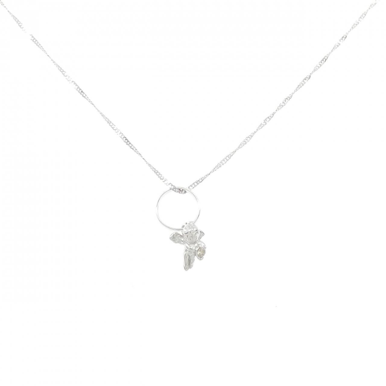 K14WG エンジェル ダイヤモンド ネックレス 0.02CT