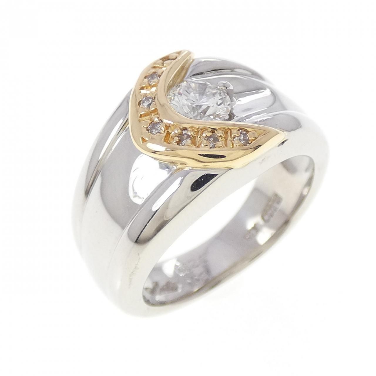 PT900/K18YG ダイヤモンド リング 0.326CT