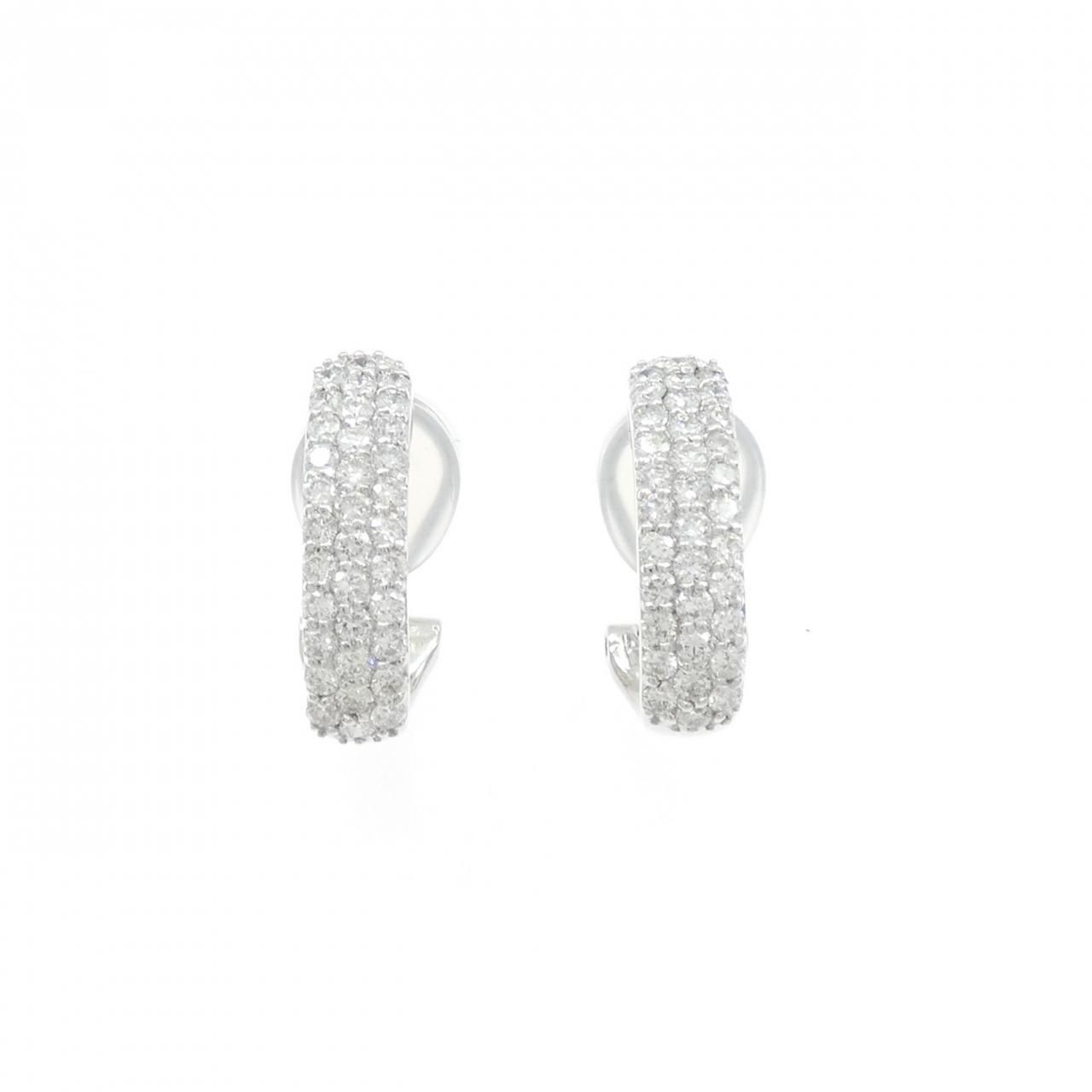 K18WG パヴェ ダイヤモンド ピアス/イヤリング 1.06CT