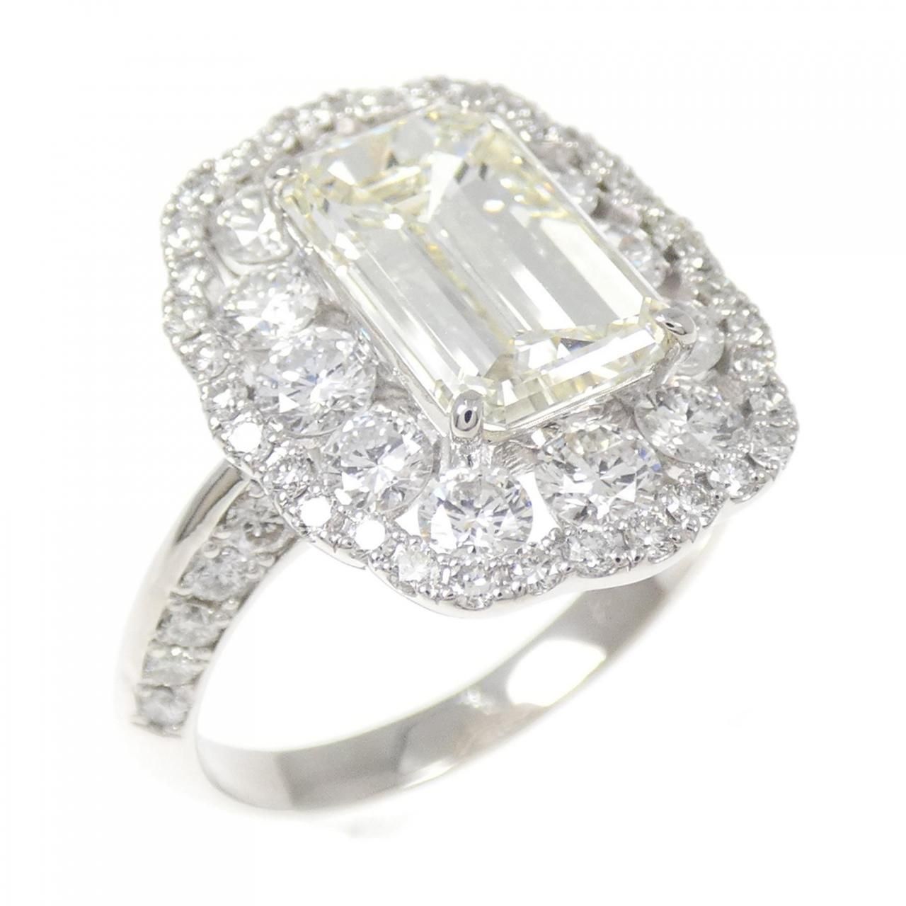 PT900 ダイヤモンド リング 2.648CT M VVS2 エメラルドカット
