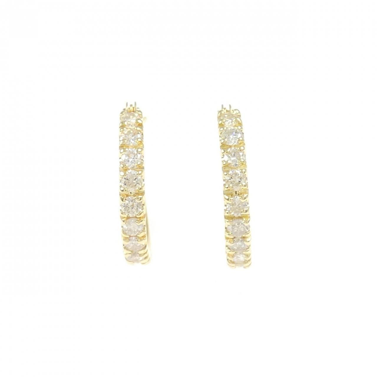 K18YG ダイヤモンド フープ ピアス 0.50CT