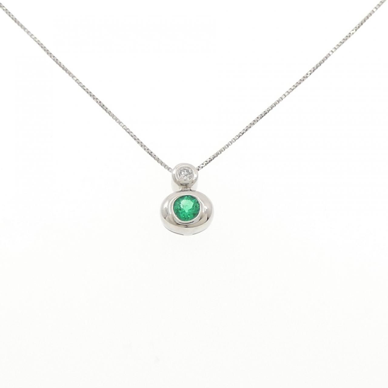 PT900/PT850 エメラルド ネックレス 0.12CT
