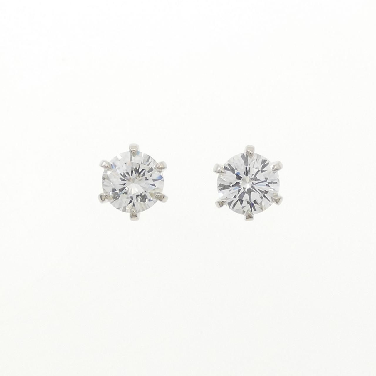 【リメイク】PT900/ST ダイヤモンド ピアス 0.402CT 0.410CT D VS1 VG-G