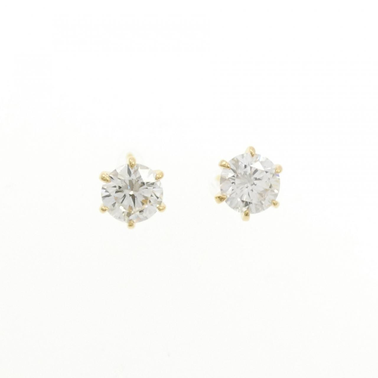 【リメイク】K18YG/ST ダイヤモンド ピアス 0.508CT 0.529CT G-H SI1 VG
