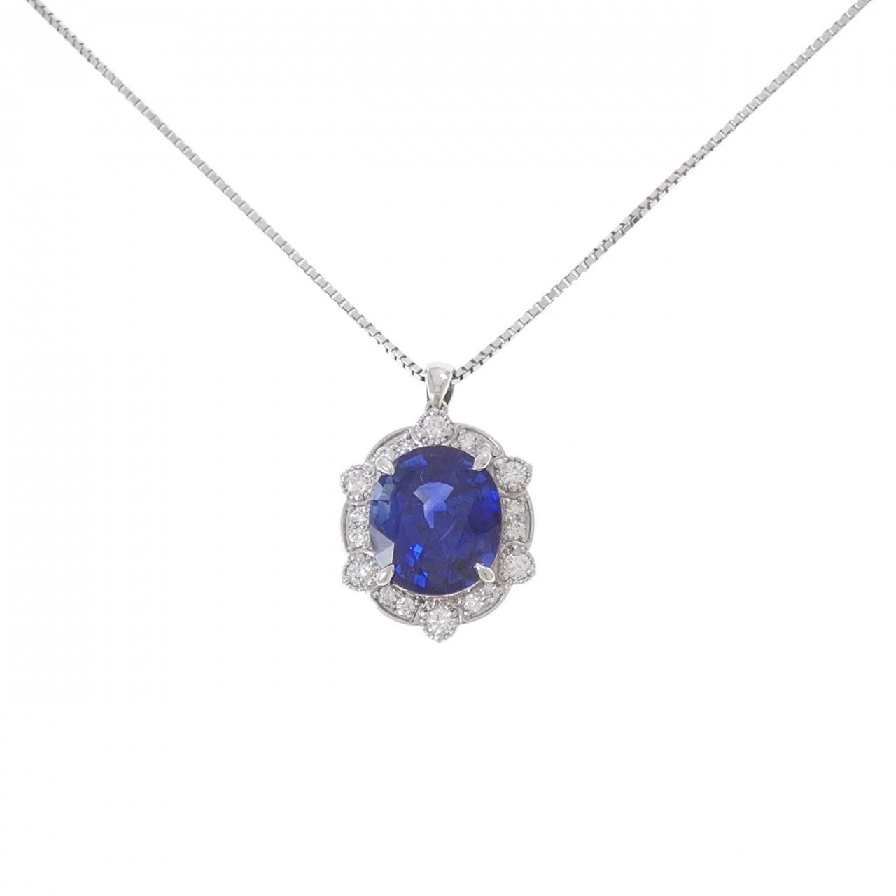 【リメイク】PT900/PT850 ロイヤルブルー サファイヤ ネックレス 8.14CT マダガスカル産