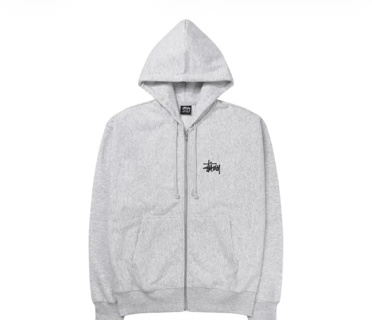 STUSSY フーディー ジップアップ アッシュ ヘザー M
