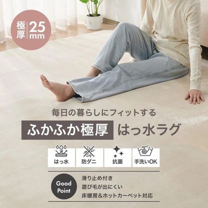 3115 撥水ラグ 130×185cm グレージュ 洗える 厚手 滑り止め付 - メルカリ