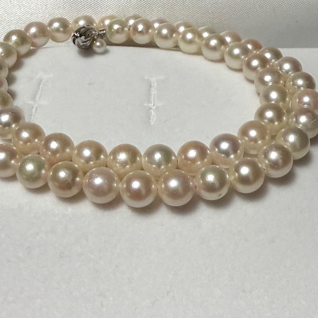 【テリ強】　アコヤ　パールネックレス　真珠　6.5mm-7mm シルバー金具