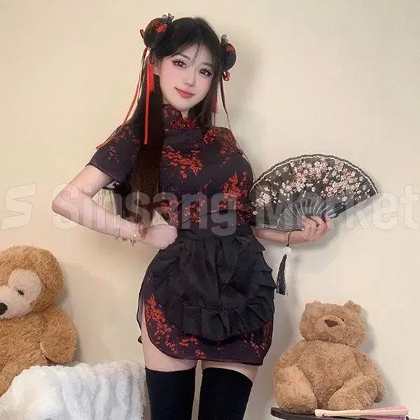 迅速発送 セクシー チュン・リー コスプレ 髪飾り 含む フルセット チャイナドレス コスチューム