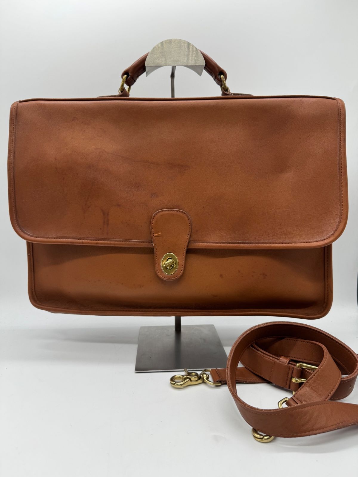 【良品】 COACH コーチ グローブレザー USA製 ２WAY ブリーフケース ブラウン P644