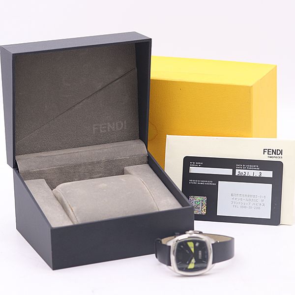 稼働 FENDI フェンディ メンズ腕時計 ブラック文字盤 箱付き メンズ 稼働 FENDI フェンディ メンズ腕時計 ブラック文字盤 箱付き
