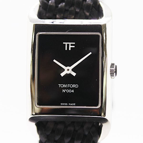 1円 箱付 稼働 美品 トムフォード TFT004003 QZ ブラック文字盤 メンズ腕時計 2000000 5JWY MTM ABC24476