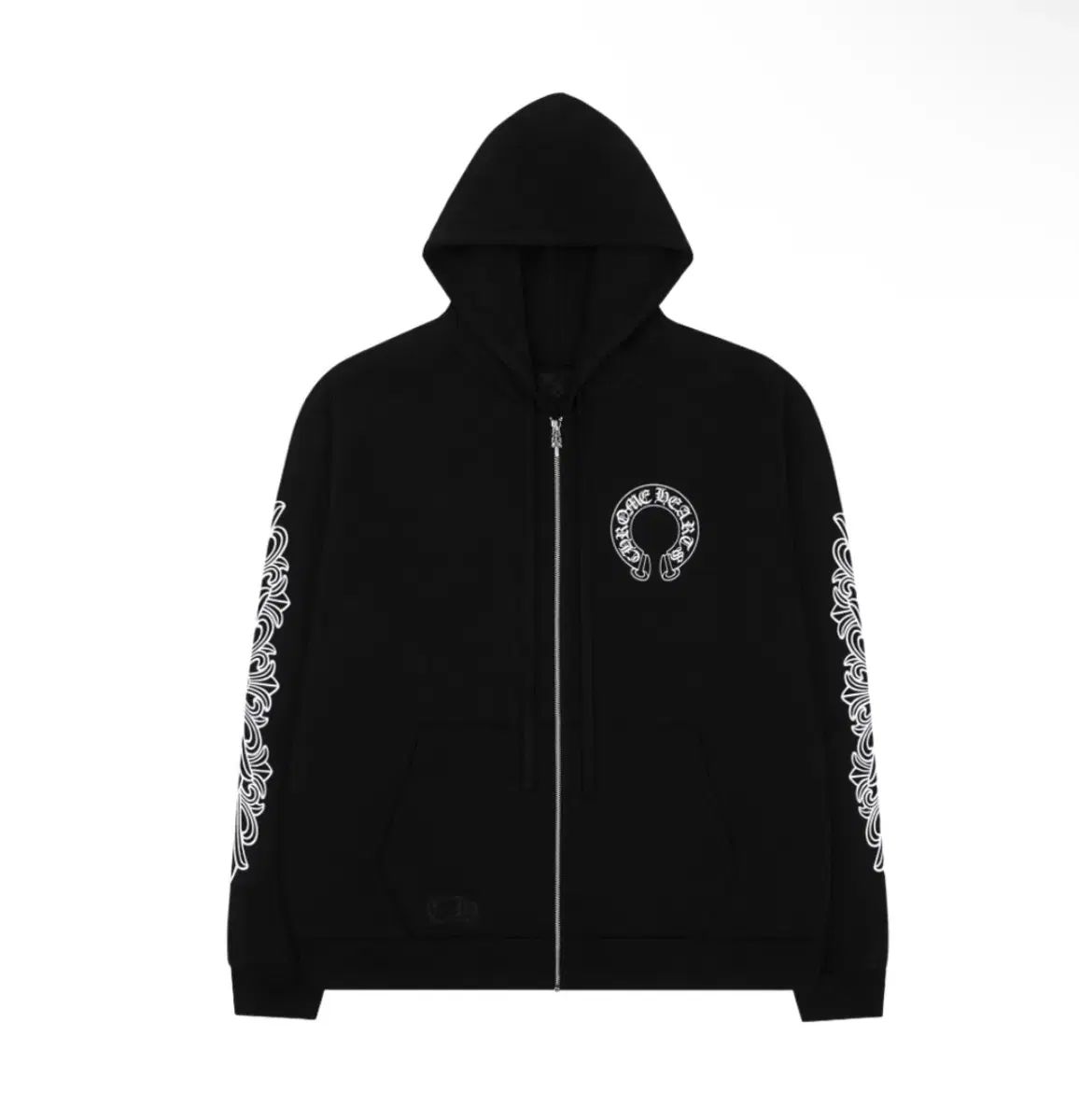 CHROME HEARTS クロムハーツ ホースシュー フローラル ジップアップ パーカー ブラック