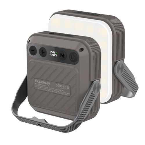 SUPERWAY 20000mAh led ランタンQC 3.0/22.5W 2024新登場 1600ルーメン 四色切替 昼光色 昼白色 電球色 赤色点灯 SOS IP65 防水 防災グッズ アウトドア ライト 電気量輝度数字表示 光色/輝度記憶 三脚接続ts