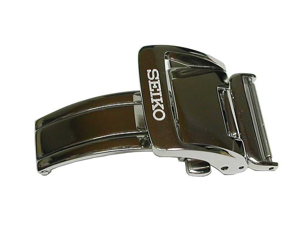新品 [セイコー] SEIKO 尾錠巾18 mm Dバックル プッシュ式 SEIKOロゴ入り 銀色