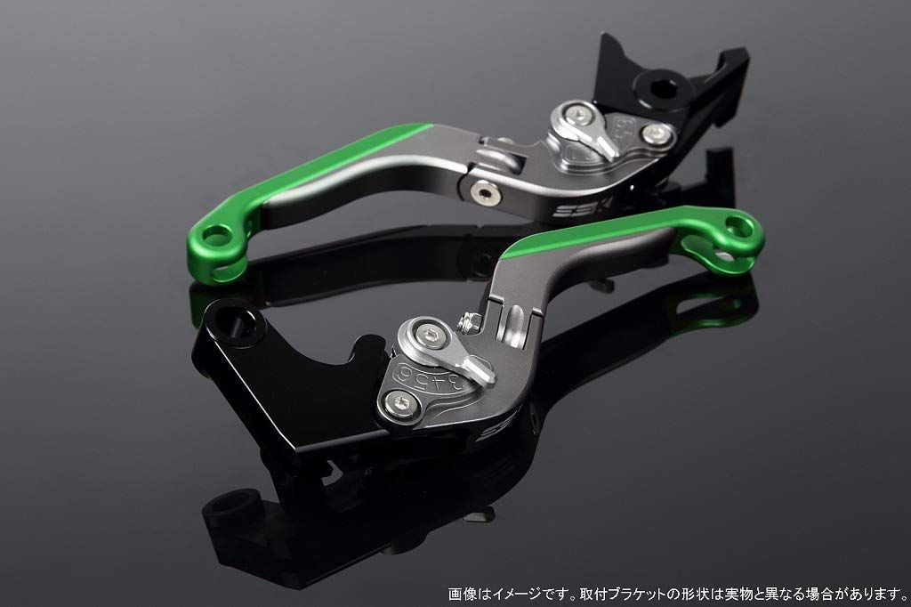 新品 SSK スピードラ アジャストレバーセット 可倒延長式 レバー本体カラー:マットチタン アジャスターカラー:マットシルバー エクステンションカラー:マットグリーン SUZUKI GSX-S125/GSX-R125 2017-2019