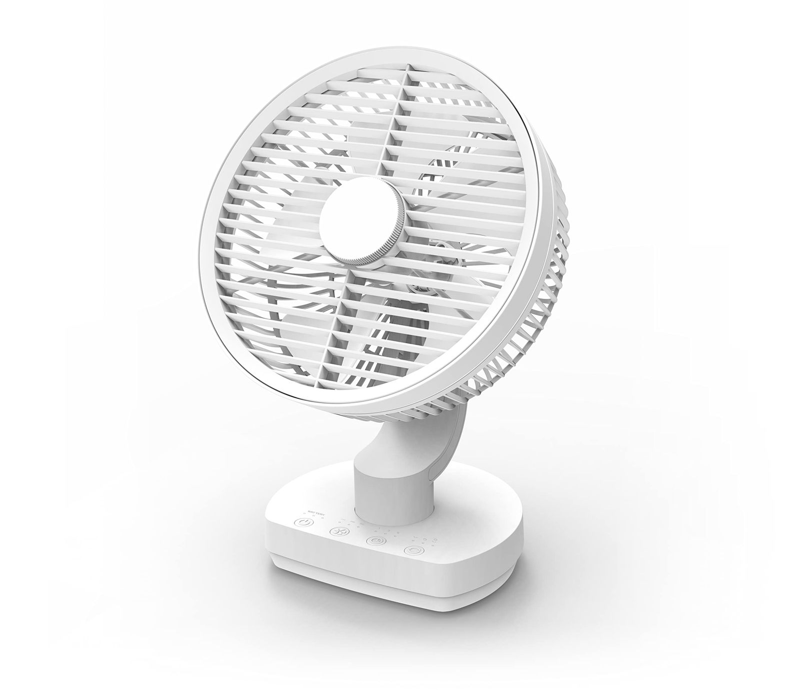 トップランド 卓上扇風機 デスクファン DCモーター 小型 コードレス 3WAY電源 (AC/USB/充電式) 左右自動首振り 風量3段階調節 タイマー付き 角度調節 ルーバー機能搭載 ホワイト SF-DFK20WTts