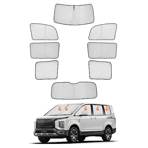 CARVANTA デリカに適用 D5 サンシェード 遮光シェード 車中泊 フロントサンシェード プライバシー DELICA D:5 2019年2月?現行 暑さ対策 仮眠 断熱 遮光 高密度 紫外線カット UVカット 盗難防止 アウトドア 簡単着脱 取付簡単ts
