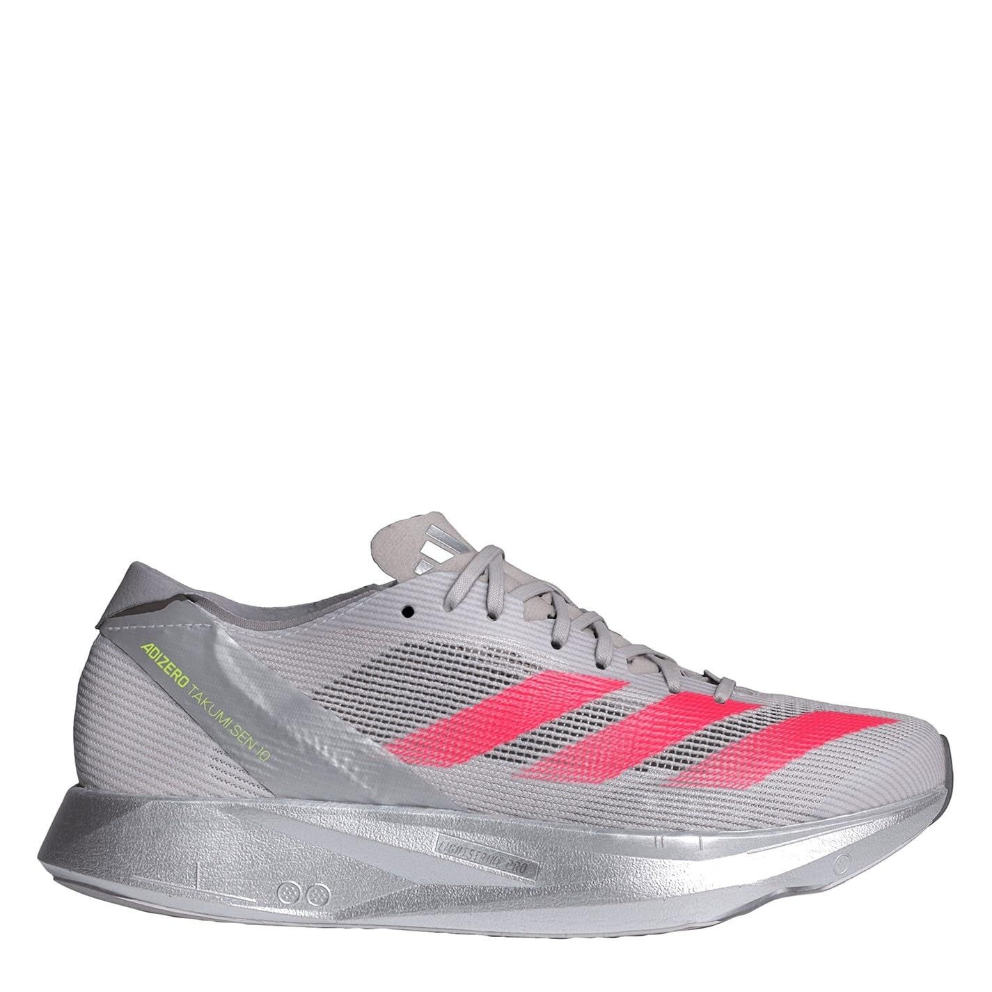 アディダス（adidas） ランニングシューズ アディゼロタクミセン10 W グレー IG1980 スニーカー トレーニング 部活 マラソン サポート性（グレー/２４．０/Lady's）