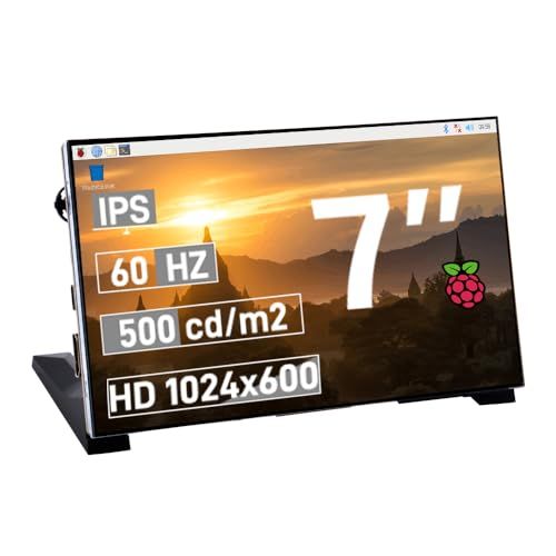 R★GeeekPi 7インチ 1024x600 IPS LCD モニター (非タッチ) HDMI ポート付き ブラケット付き Raspberry Pi 5/4B/3B+/Zero/400、Banana Pi/Windows 11/10/8/7 b8ce7acb