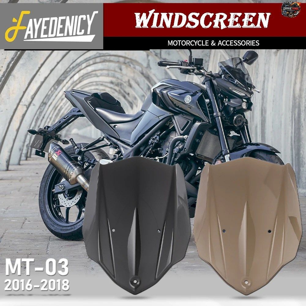 ヤマハ MT-03 2016 - 19 MT03 アクセサリー ダブルバブル 新型ウインドスクリーン ウインドシールド ウインドディフレクター ブラケット付