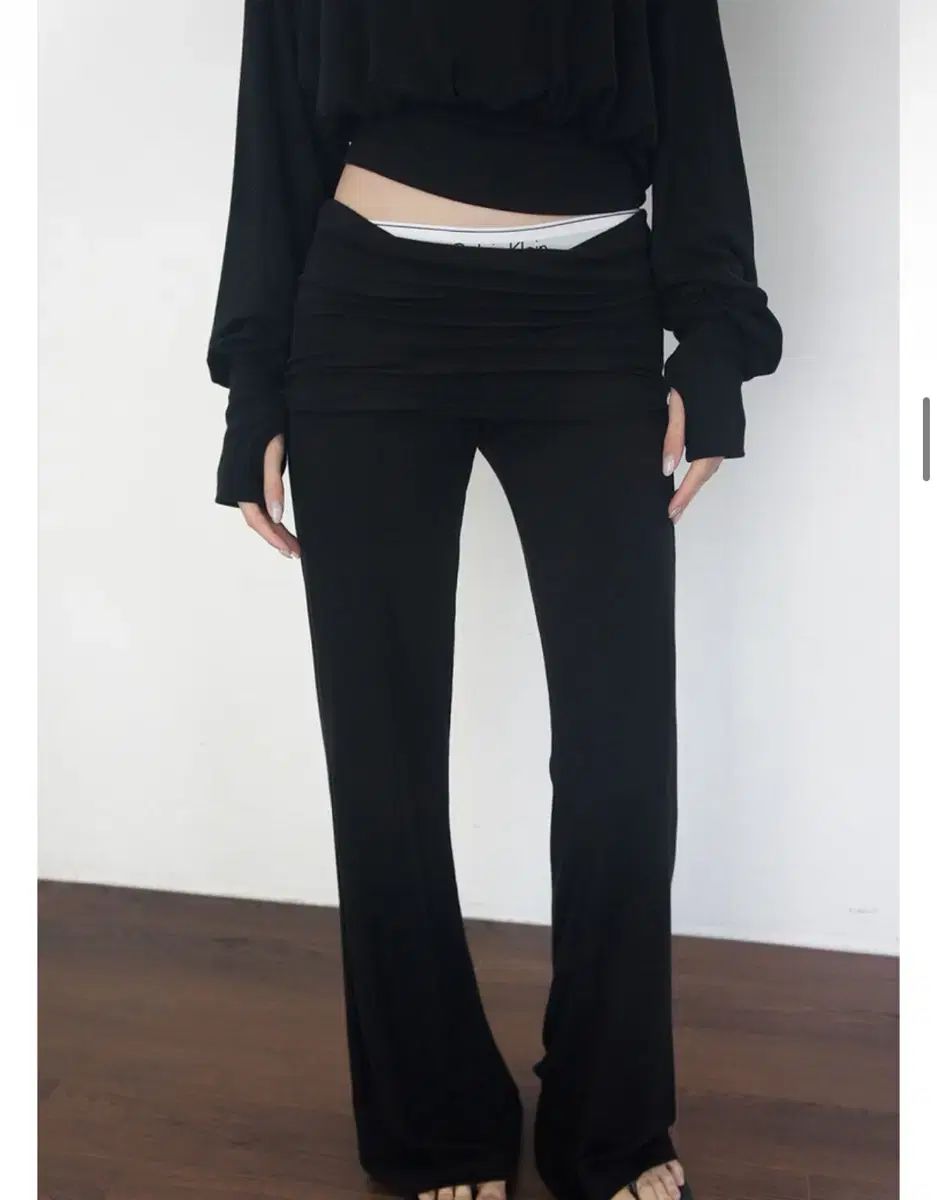 佐藤トミーラジオ wool ribbed folded pant black