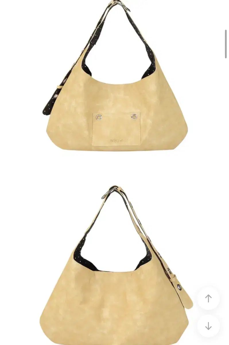 レタリングバックルリバーシブルショルダーバッグバター